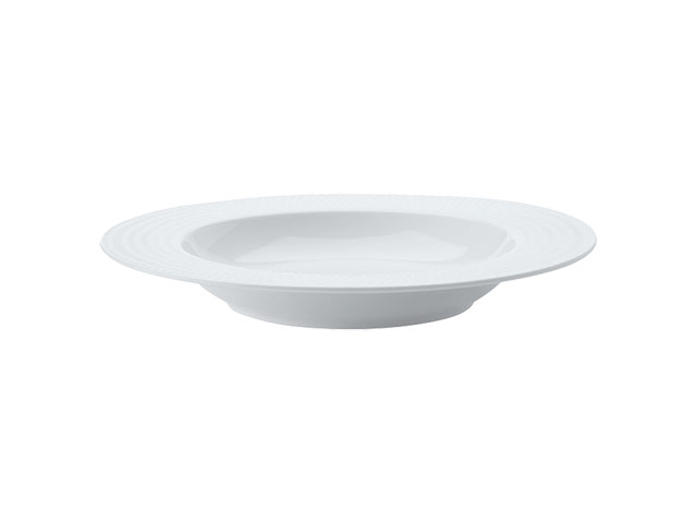 White Basics Diamonds Rim Soup Bowl