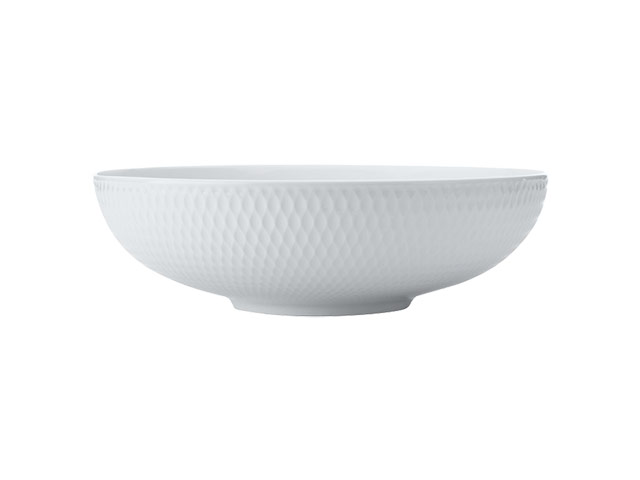 White Basics Diamonds Round Serving Bowl