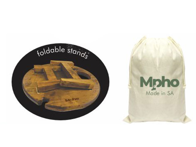 Mpho Round Mini Picnic Table And Wine Bottle Holder - Image 2