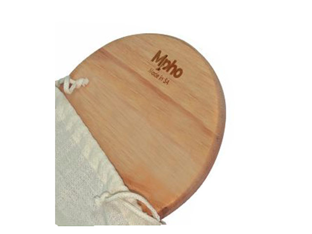Mpho Round Wooden Glass and Snack Tray - Image 2