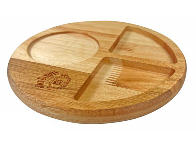 Mpho Round Wooden Glass and Snack Tray